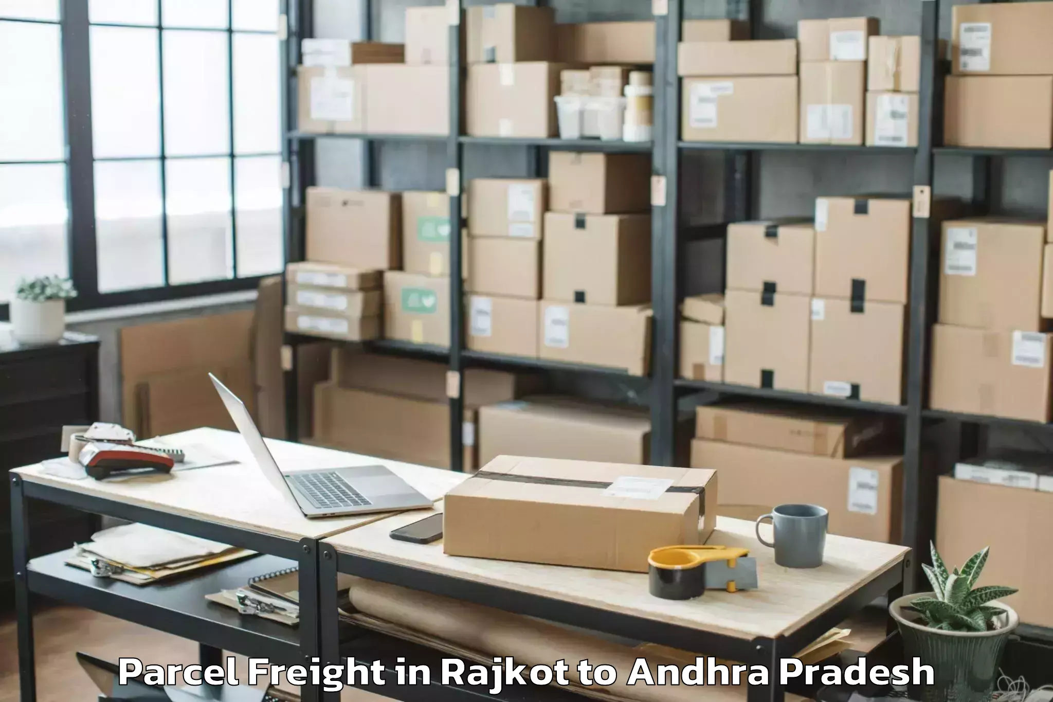 Comprehensive Rajkot to Gangaraju Madugula Parcel Freight